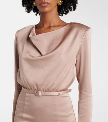 Abito midi in crêpe di raso | Roland Mouret