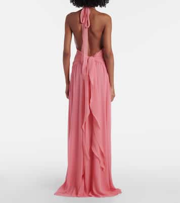 Abito lungo in georgette di seta | Blumarine