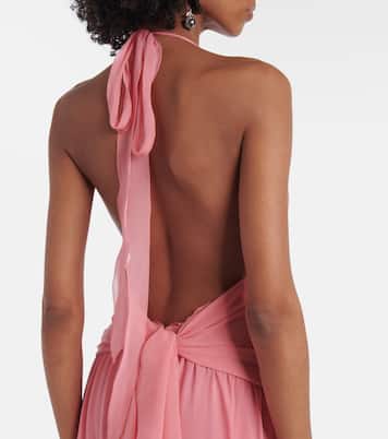 Abito lungo in georgette di seta | Blumarine