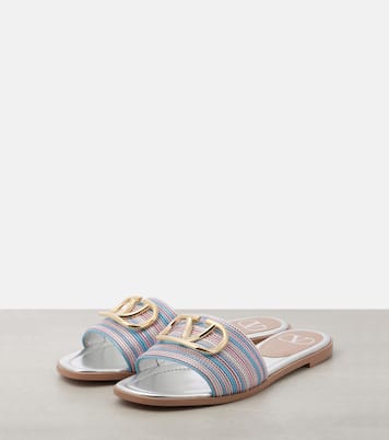 Mules VLogo en cuir métallisé | Valentino Garavani