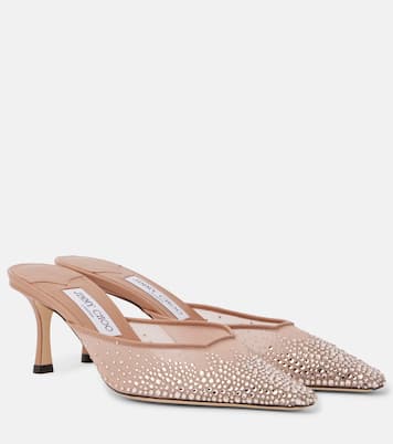Mules Vivi 65 in mesh con cristalli | Jimmy Choo