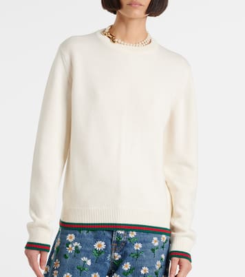 Pullover Web Stripe aus Wolle und Kaschmir | Gucci