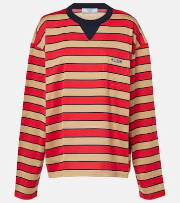 Top in jersey di cotone a righe | Prada