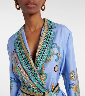 Blazer envolvente de sarga de seda | Etro