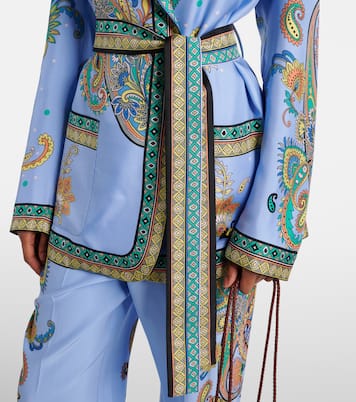 Blazer envolvente de sarga de seda | Etro