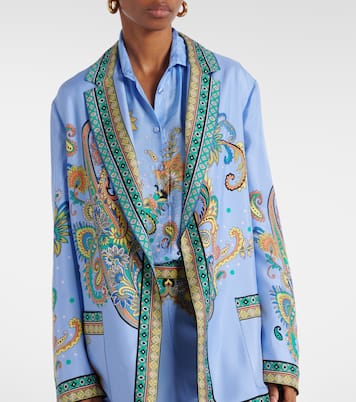 Blazer envolvente de sarga de seda | Etro