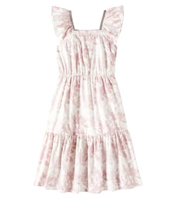 Abito in popeline di cotone con monili | Brunello Cucinelli Kids