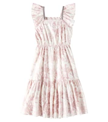 Abito in popeline di cotone con monili | Brunello Cucinelli Kids