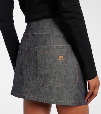 Minifalda de denim con cinturón | Courrèges