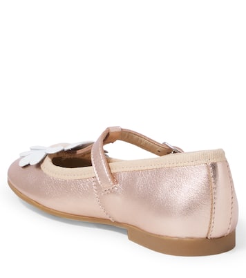 Dory Flo metallic leather ballet flats | Pom d'Api