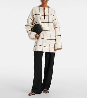 Checked cotton and linen-blend canvas tunic | Toteme