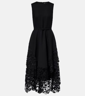Wool-blend and lace cocktail dress | Oscar de la Renta