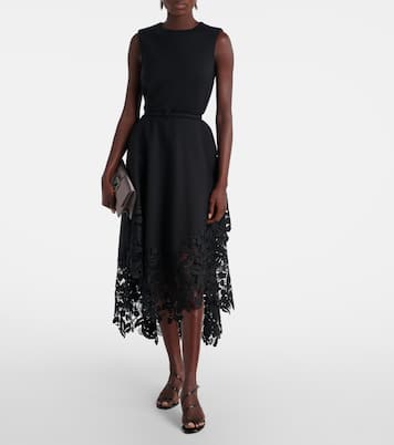 Wool-blend and lace cocktail dress | Oscar de la Renta