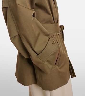Zurich oversized cotton cropped trench coat | The Frankie Shop