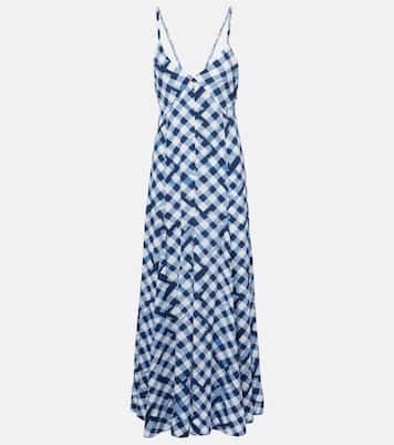 June checked crêpe de chine maxi dress | Proenza Schouler