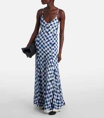 June checked crêpe de chine maxi dress | Proenza Schouler