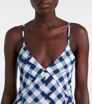 June checked crêpe de chine maxi dress | Proenza Schouler