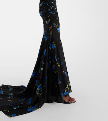 Abito lungo in jersey con stampa floreale | Blumarine