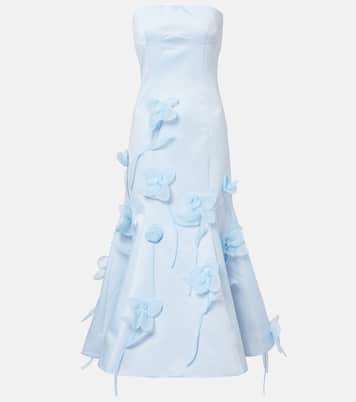 Floral-appliqué strapless gown | Rotate