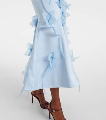 Floral-appliqué strapless gown | Rotate