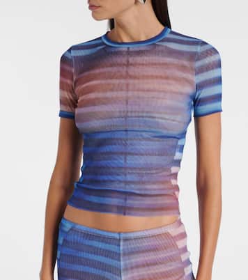 Printed striped mesh T-shirt | Jean Paul Gaultier