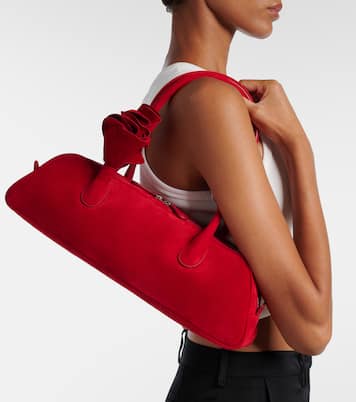 Brigitte floral-appliqué suede tote bag | Magda Butrym