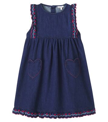 Tessa embroidered cotton denim dress | Bebe Organic
