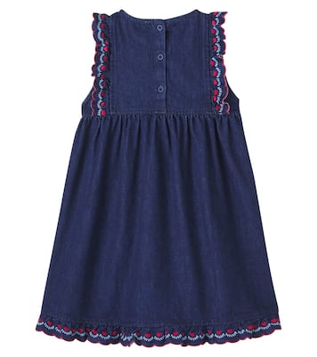 Tessa embroidered cotton denim dress | Bebe Organic