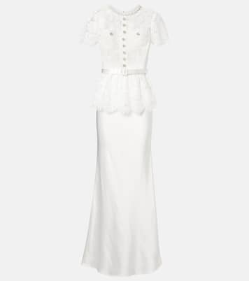 Bridal embellished lace satin gown | Self-Portrait