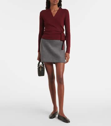 Virgin wool wrap cardigan | Jardin des Orangers