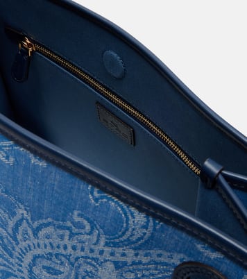 Eyes Medium denim jacquard tote bag | Etro