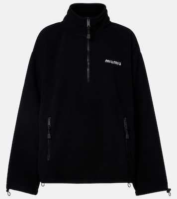 Logo fleece half-zip sweatshirt | Miu Miu