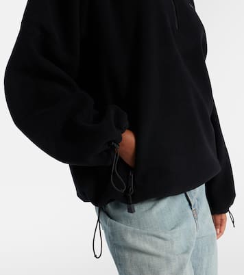 Logo fleece half-zip sweatshirt | Miu Miu