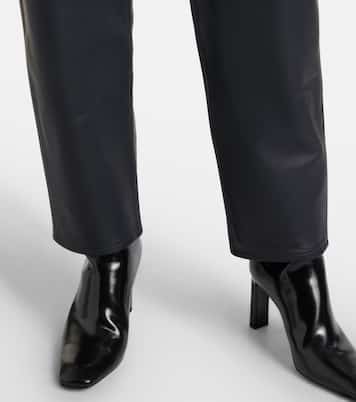 Neat leather straight pants | Frame