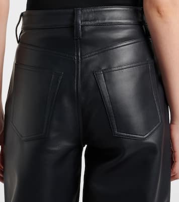 Neat leather straight pants | Frame