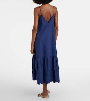 Embroidered cotton midi dress | Juliet Dunn
