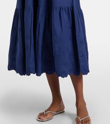 Embroidered cotton midi dress | Juliet Dunn