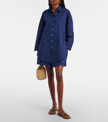 Floral cotton poplin shirt dress | Juliet Dunn