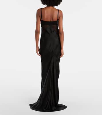 Vestido de fiesta Combo de satén con seda | Rick Owens