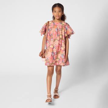 Bedrucktes Kleid aus Baumwolle und Seide | Chloé Kids