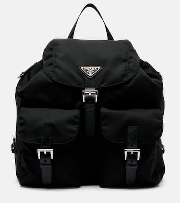 Re-Nylon Medium leather-trimmed backpack | Prada