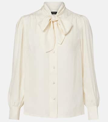 Interlocking G silk crêpe satin blouse | Gucci