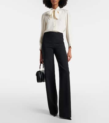 Interlocking G silk crêpe satin blouse | Gucci