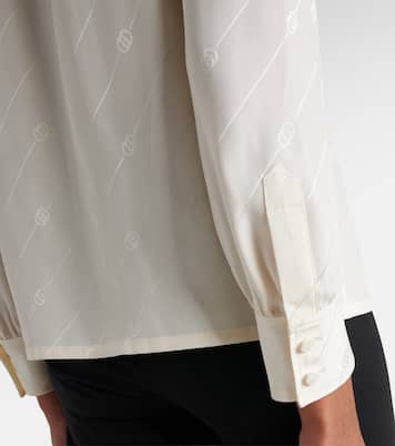 Interlocking G silk crêpe satin blouse | Gucci