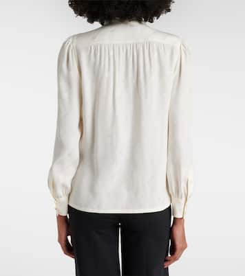 Interlocking G silk crêpe satin blouse | Gucci