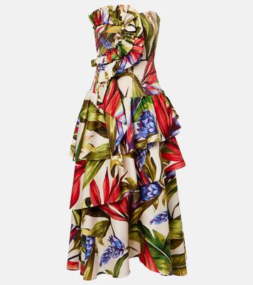 Floral ruffled cotton midi dress | Farm Rio