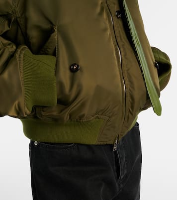 Intrecciato leather-trimmed bomber jacket | Bottega Veneta