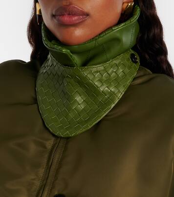 Intrecciato leather-trimmed bomber jacket | Bottega Veneta