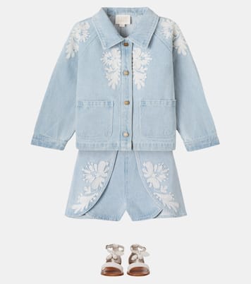 Rafaela embroidered denim jacket | Louise Misha
