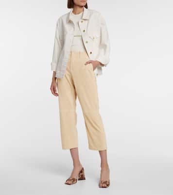 Le Tomboy high-rise suede pants | Frame